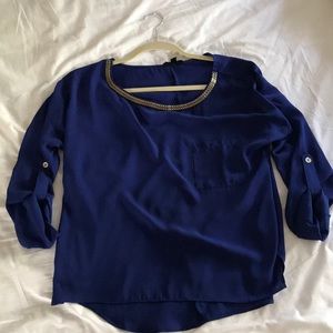 Blouse with Gold Accessories
